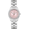 Caravelle by Bulova Ladies’ Petite Sport 3-Hand Date Watch, Crystal Accents, Arabic Markers, 28mm(Silver/Pink)