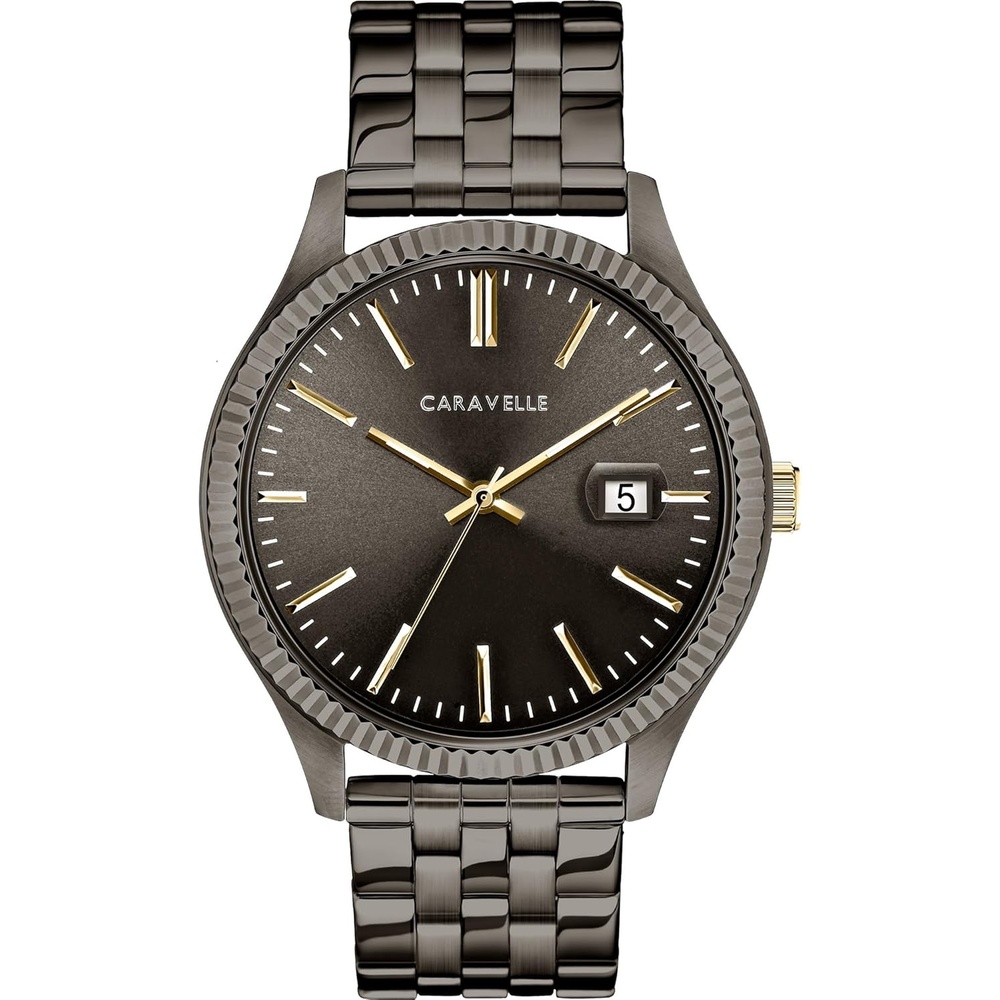 imageCaravelle New York Mens 45B120 Stainless Steel Watch with Analog Display