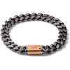 Bulova Men’s Latin GRAMMY Grey Stainless Steel Chain Link Bracelet with Rose Gold Clasp(Small)