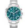Bulova Men’s Quartz Chronograph Series B: 44mm Silver-Tone Stainless Steel Case & Teal Dial (Style: 96B487)