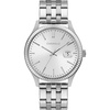 Caravelle by Bulova Men’s Dress 3-Hand Date Quartz Watch, Stainless Steel, Coin Edge Bezel, 41mm(Silver)