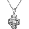 Bulova Jewelry Men’s Sterling Silver Rounded Box Link Necklace & Cross Amulet with 31 White Diamonds, 24″ to 26″ Adjustable Length (Style: BVP1090-WSSC4)
