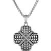 Bulova Jewelry Men’s Sterling Silver Rounded Box Link Necklace & Cross Amulet with 31 White Diamonds, 24″ to 26″ Adjustable Length (Style: BVP1090-WSSC4)