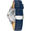 Bulova Men’s Icon High Precisionist Quartz Chronograph Diamond Watch, 100m Water Resistant, Continous Sweeping Secondhand(Stainless/Blue Leather Strap)