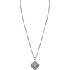 Bulova Jewelry Men’s Sterling Silver Rounded Box Link Necklace & Cross Amulet with 31 White Diamonds, 24″ to 26″ Adjustable Length (Style: BVP1090-WSSC4)