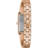 Caravelle by Bulova Retro Quartz Ladies Bracelet Watch(Rose Gold-Tone/Silver-White Dial)