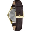 Caravelle by Bulova Traditional Quartz Mens Watch, Stainless Steel with Brown Leather Strap, Gold-Tone (Model: 44B116)