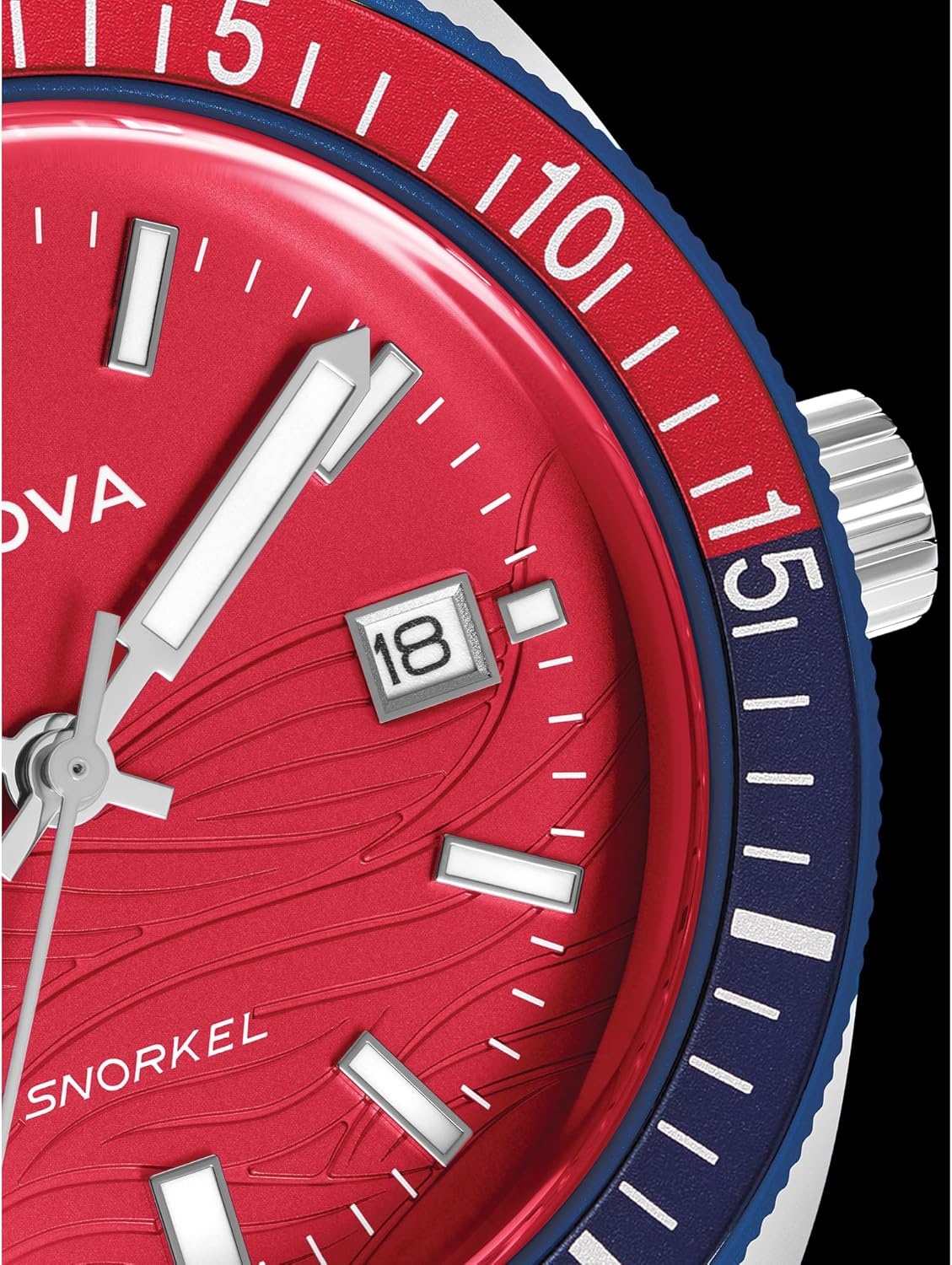 image:imageBulova Mens Quartz Snorkel America 250th Sail 4th Special Edition 41mm White HybridCeramic Case with a Blue Rubber Strap amp Red Dial Style 98B474