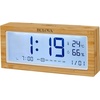 Bulova Brookside LCD Alarm Clock B1375 | Natural Bamboo Case with Temperature & Humidity Display | Quartz Movement | Battery Operated | Touch Light & Weekender Alarm