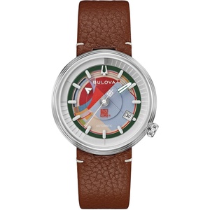 Bulova Men’s Frank Lloyd Wright Automatic Watch, Brown Leather Strap, 38mm