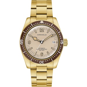 Caravelle Men’s Automatic Sea Hunter: 39mm Gold-Tone Case (44B133)